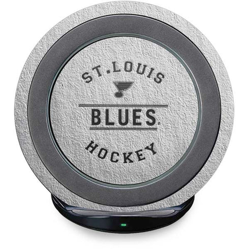 NHL St. Louis Blues Black Text Fast Charge Wireless Charging Stand Skin